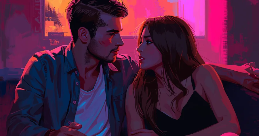 a man with a beautiful girl